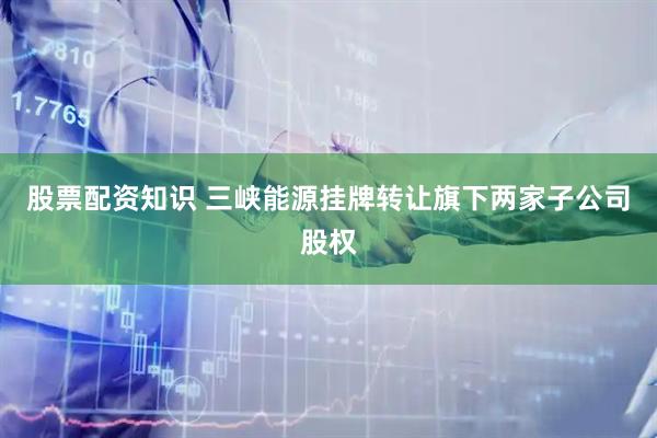 股票配资知识 三峡能源挂牌转让旗下两家子公司股权