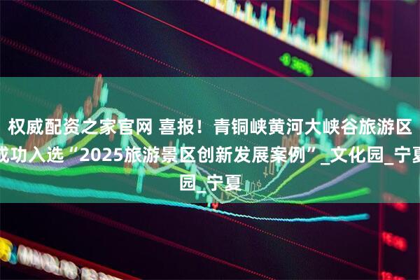 权威配资之家官网 喜报！青铜峡黄河大峡谷旅游区成功入选“2025旅游景区创新发展案例”_文化园_宁夏